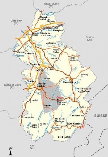 Carte du Jura SERF Cogna